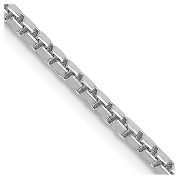14K White Gold Box Chain, 1.9mm Lobster Clasp