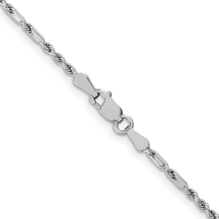 Shop Stylish 24-Inch 1.8mm 14K White Gold Milano Rope Chain - Luxury Design-4