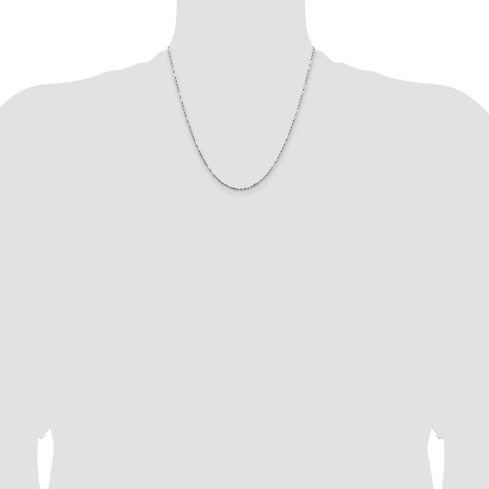 Shop Stylish 14K White Gold 20-Inch Diamond-Cut Rope Chain, 1.8mm, Luxury Design-3
