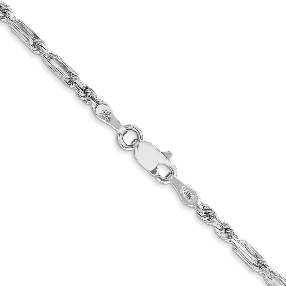 Shop 14K White Gold 2.5mm Diamond-Cut Milano Rope Chain - Luxury Style!