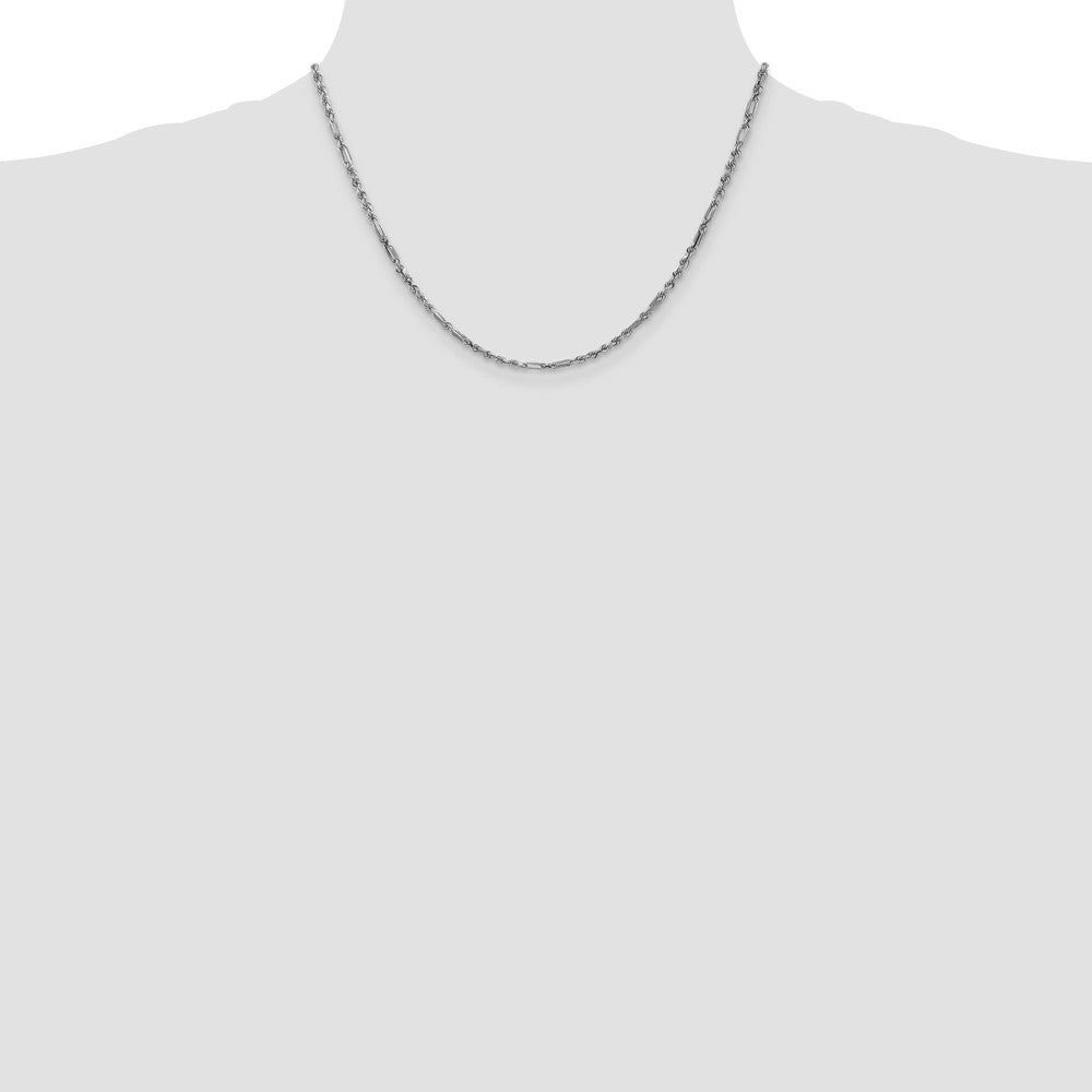 Exclusive 14K White Gold 2.5mm Diamond-Cut Milano Rope Chain | Stylish Value