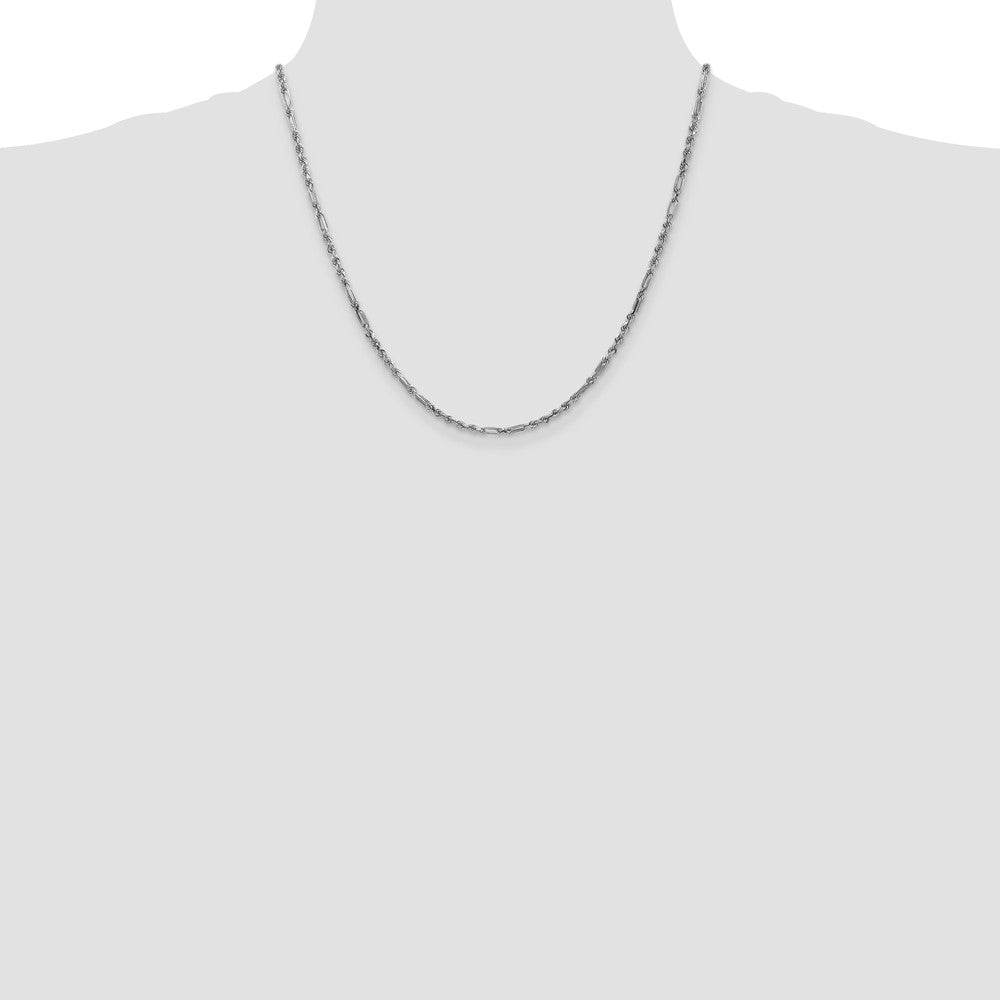Exclusive 14K White Gold 2.5mm Diamond-Cut Milano Rope Chain - Stylish Value