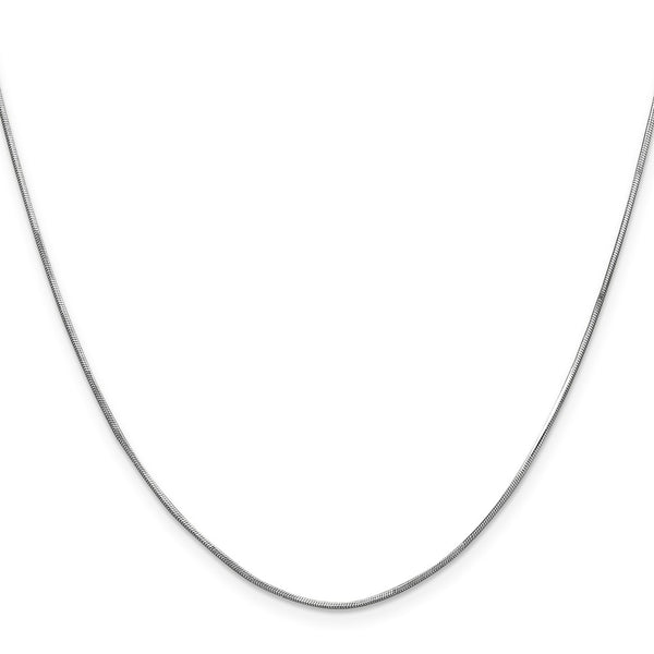 14K White Gold Octagonal Snake Chain - 1mm