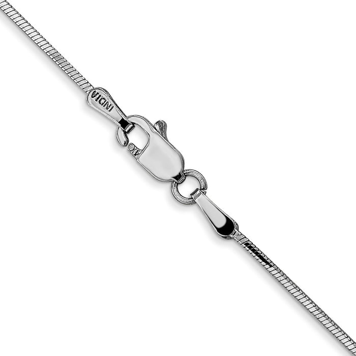 Shop Stylish 14K White Gold 24-Inch .9mm Octagonal Snake Chain-3