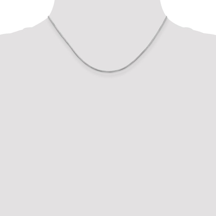 Shop Stylish 14K White Gold 16-Inch Octagonal Snake Chain - 1mm, Luxury Look!-4