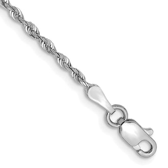 Shop Exclusive 14K White Gold 8-Inch Diamond-Cut Rope Chain - 1.85mm, Stylish!