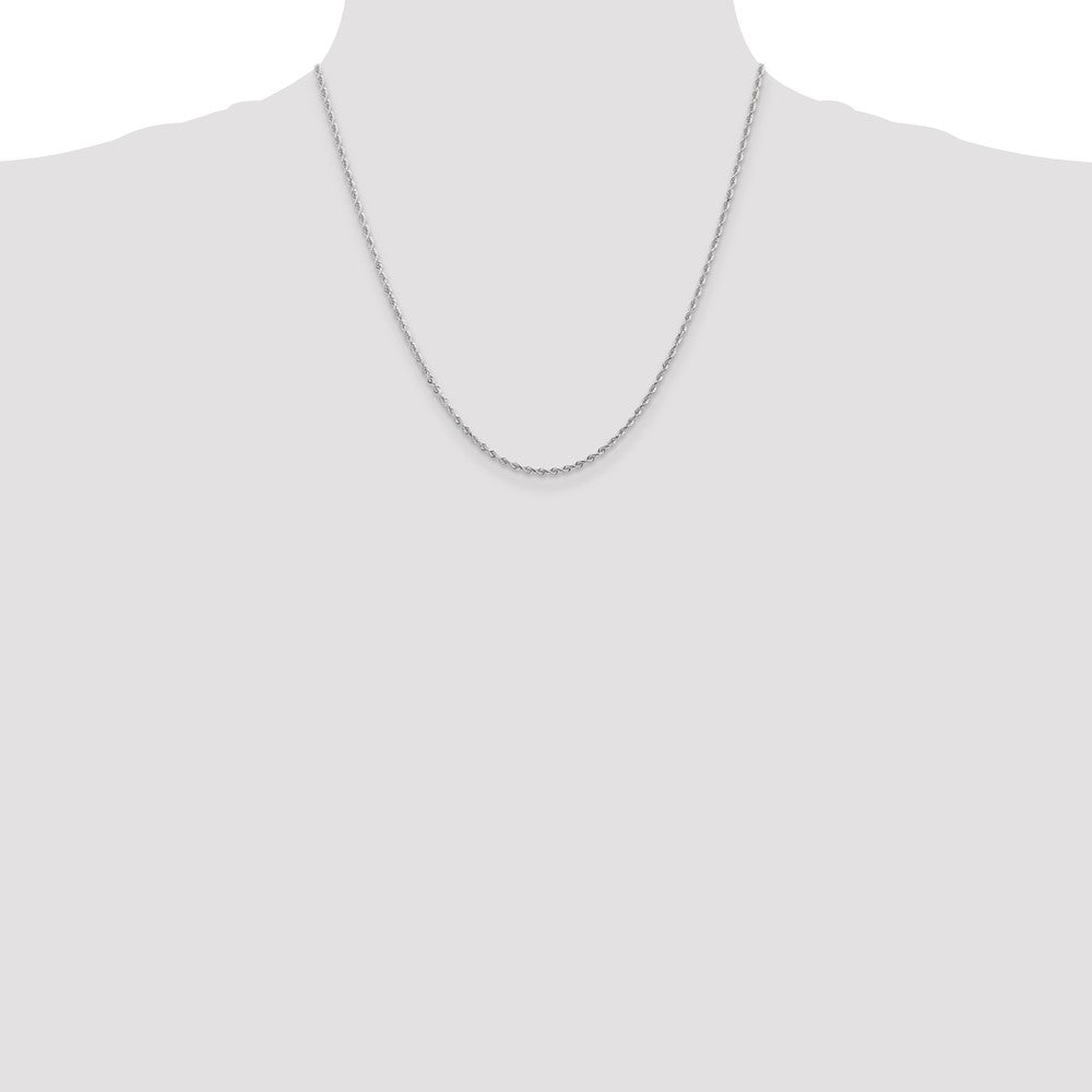 Shop Exclusive 14K White Gold 20-Inch 2mm Diamond-Cut Rope Chain - Stylish Value!