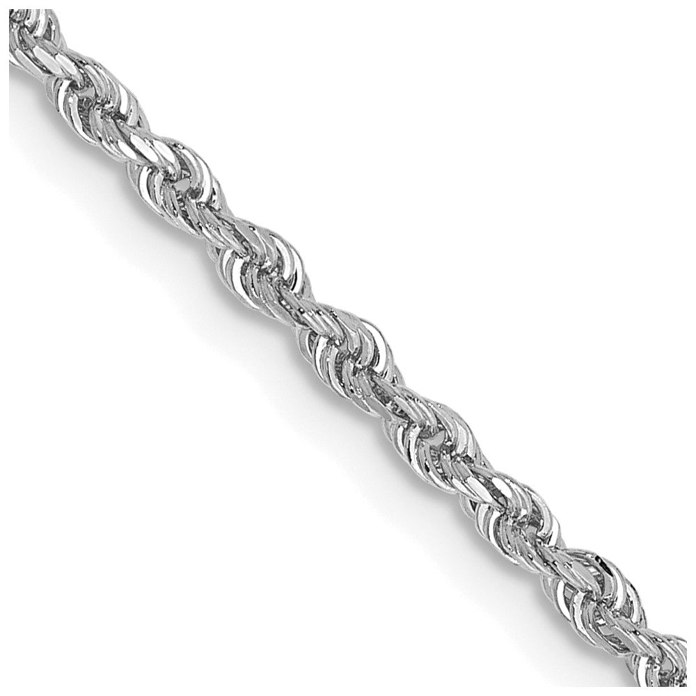 Shop Stylish 30-Inch 2mm Diamond-Cut Quadruple Rope Chain in 14K White Gold