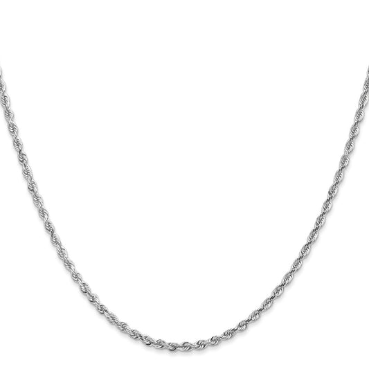 Shop Luxury 14K White Gold 22-Inch Diamond-Cut Rope Chain - 2.25mm Thickness