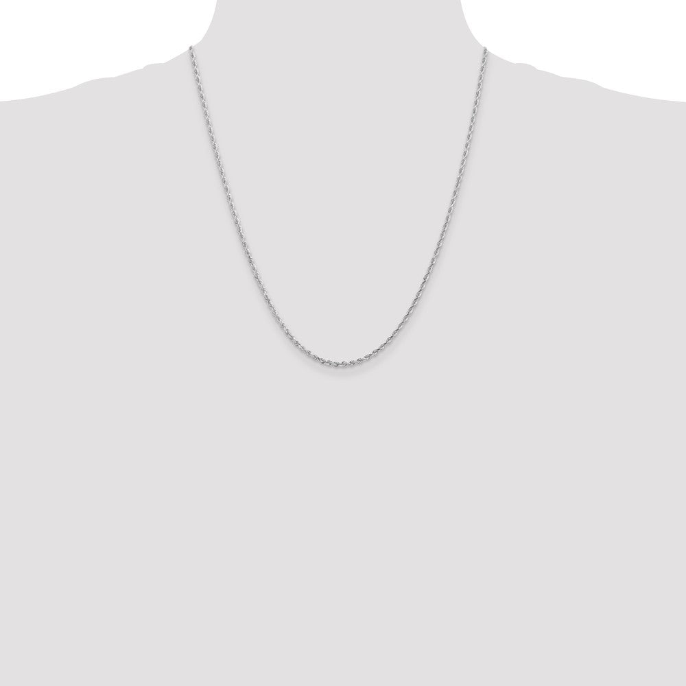 Shop Luxury 14K White Gold 22-Inch Diamond-Cut Rope Chain - 2.25mm Thickness