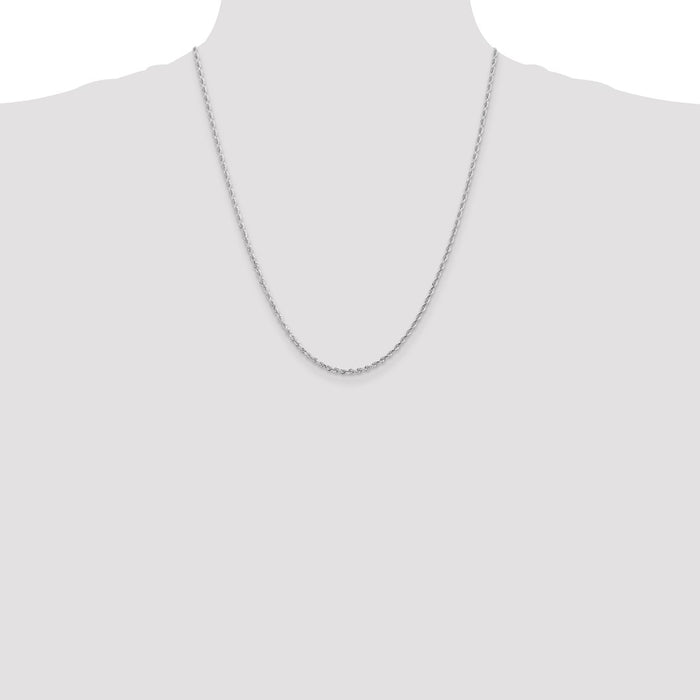 Shop Luxury 14K White Gold 22-Inch Diamond-Cut Rope Chain - 2.25mm Thickness-4
