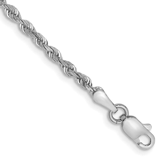 Shop Stylish 14K White Gold 9-Inch Diamond-Cut Rope Chain - 2.25mm Quality