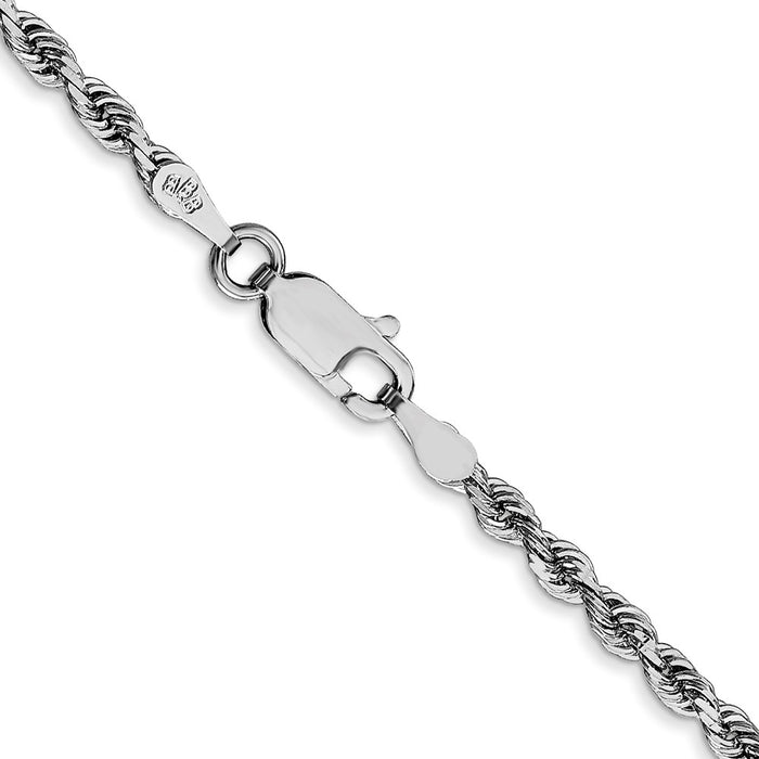 Shop Luxury 14K White Gold 18-Inch Diamond-Cut Rope Chain, 2.75mm Thick-3
