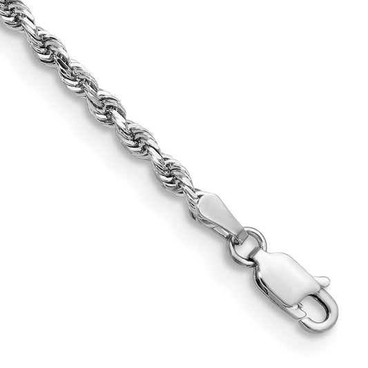 Shop Stylish 14K White Gold 7-Inch Diamond-Cut Rope Chain - 2.75mm Thick