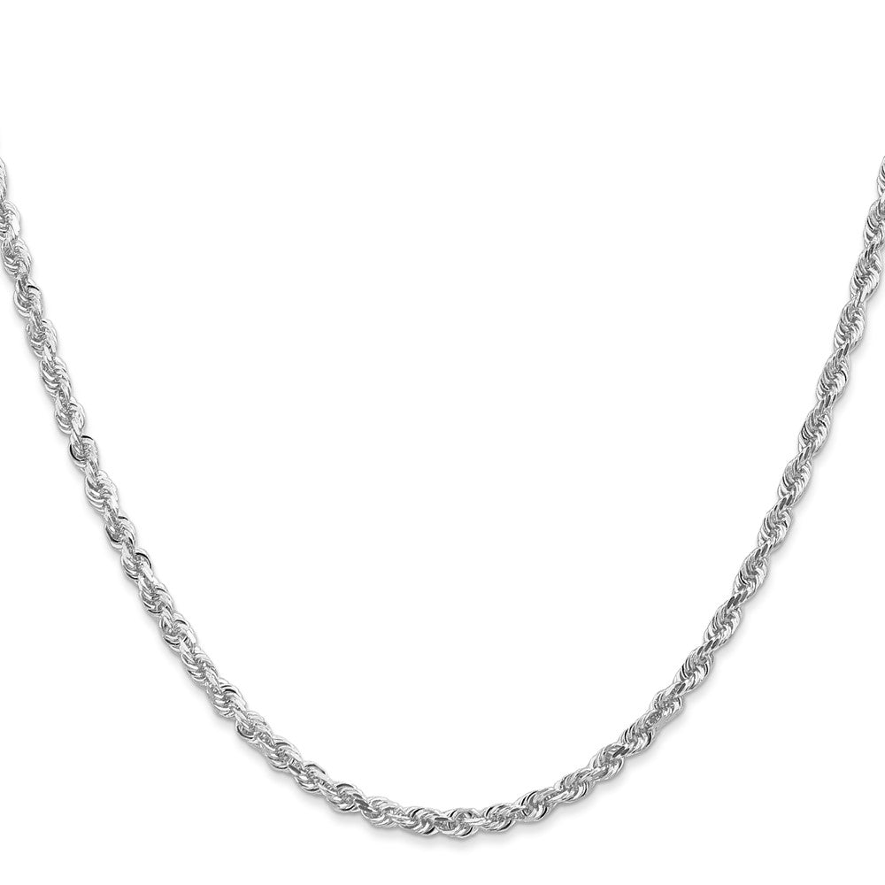 Shop Luxury 14K White Gold 18" 3mm Diamond-Cut Rope Chain - Stylish Value