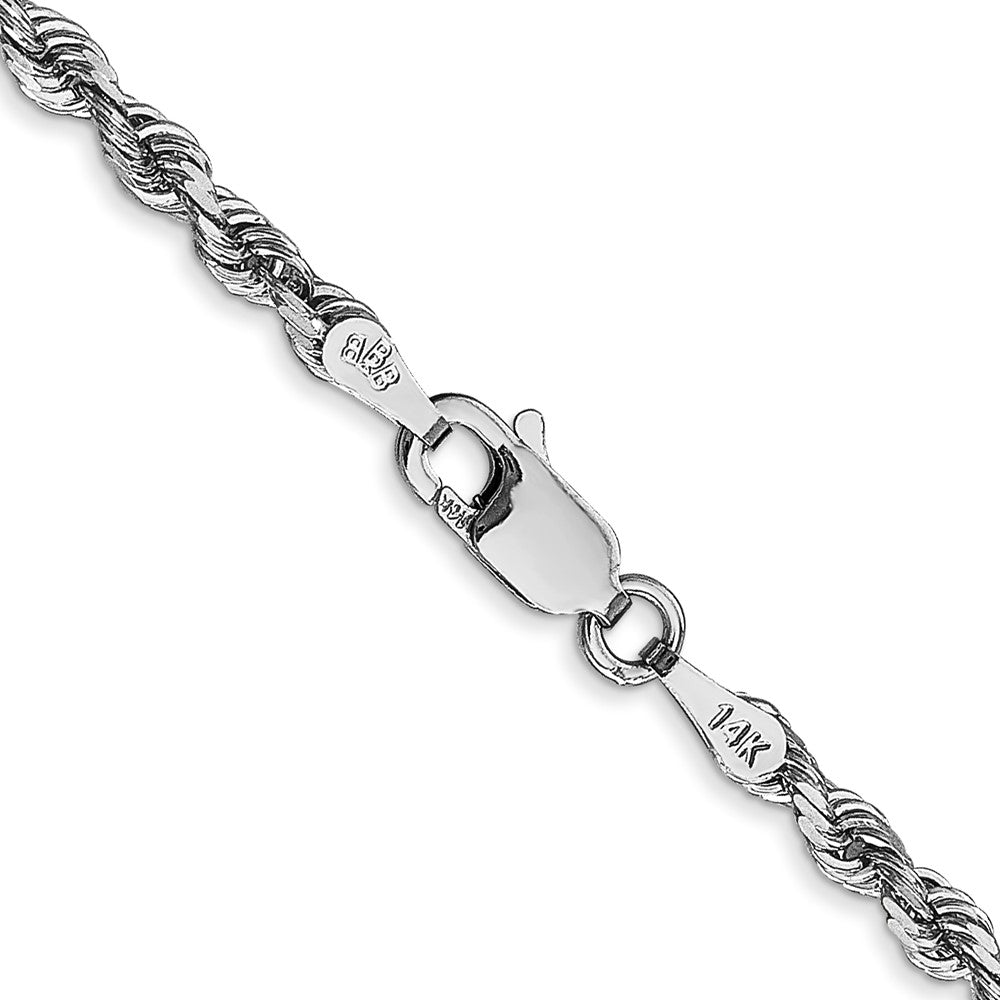 Shop Luxury 14K White Gold 18" 3mm Diamond-Cut Rope Chain - Stylish Value