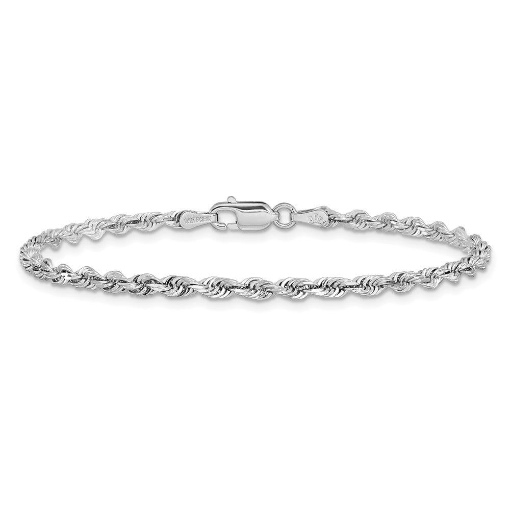 Shop Stylish 14K White Gold 7-Inch Diamond-Cut Quadruple Rope Chain