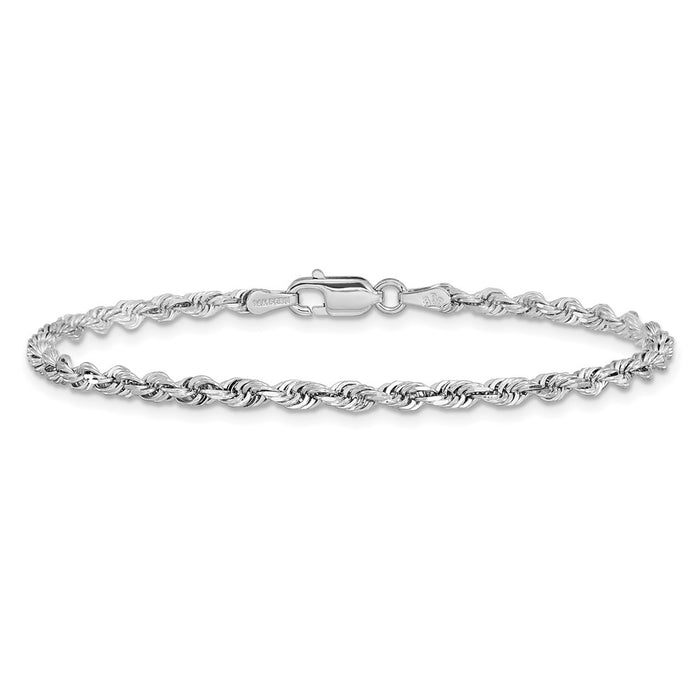 Shop Stylish 14K White Gold 7-Inch Diamond-Cut Quadruple Rope Chain-3