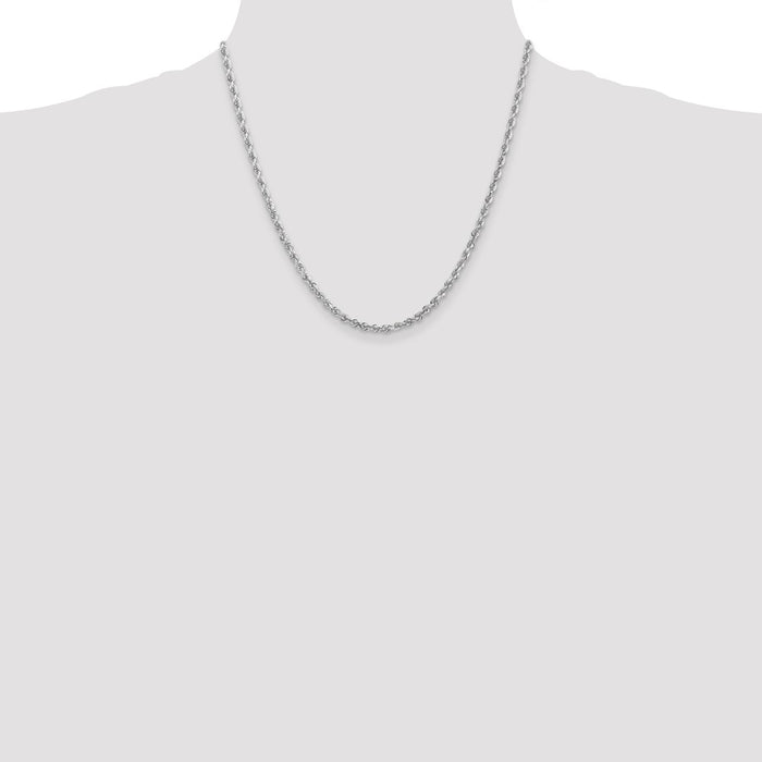 Shop Stylish 14K White Gold 20-Inch Diamond-Cut Rope Chain - 3.35mm Luxury-4