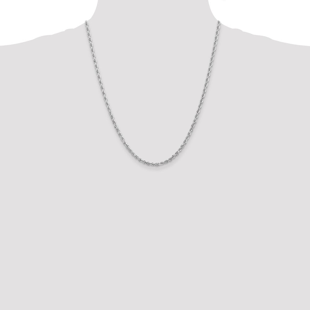 Buy Exclusive 14K White Gold 22-Inch Diamond-Cut Rope Chain - Stylish Value!