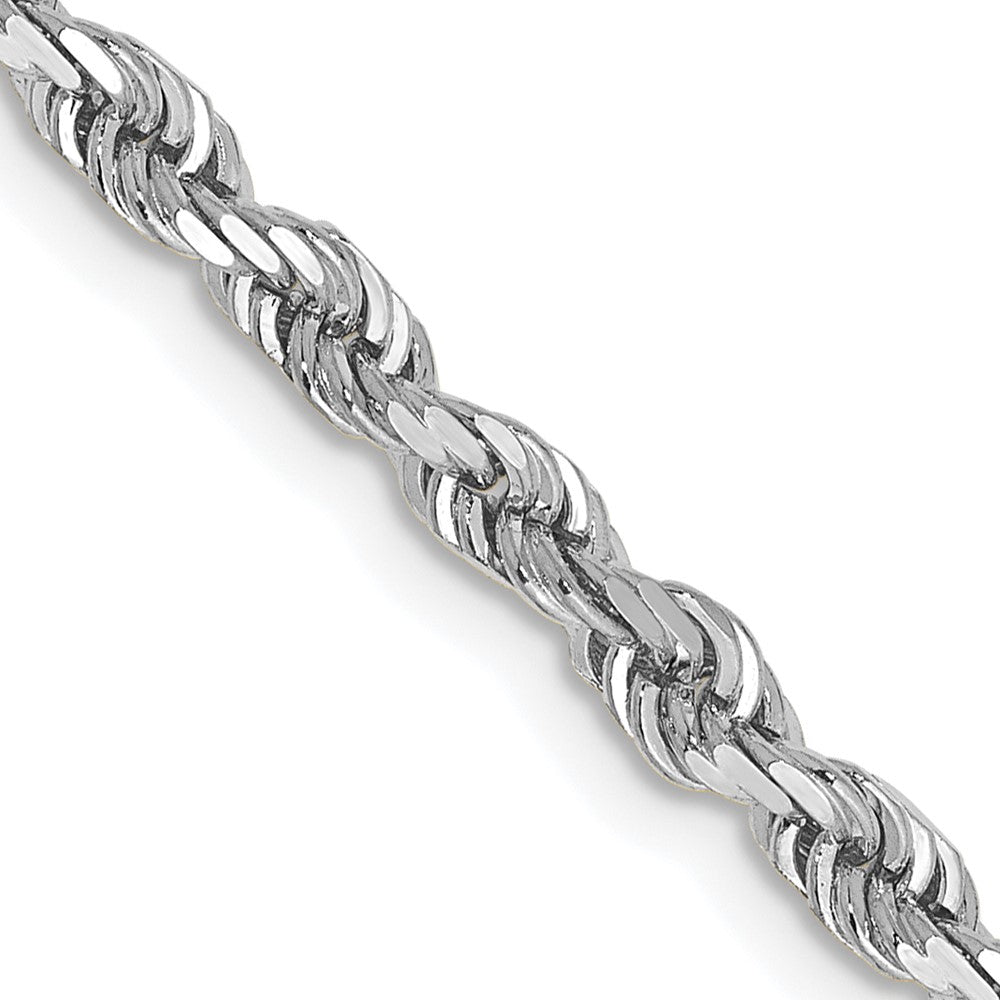 Buy Exclusive 14K White Gold 22-Inch Diamond-Cut Rope Chain - Stylish Value!