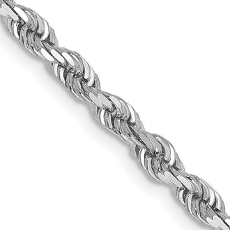 Shop Stylish 14K White Gold 20-Inch Diamond-Cut Rope Chain - 3.35mm Luxury