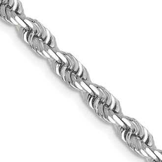 Exclusive 14K White Gold Diamond-Cut 4mm Rope Chain 22-Inch - Stylish Value!