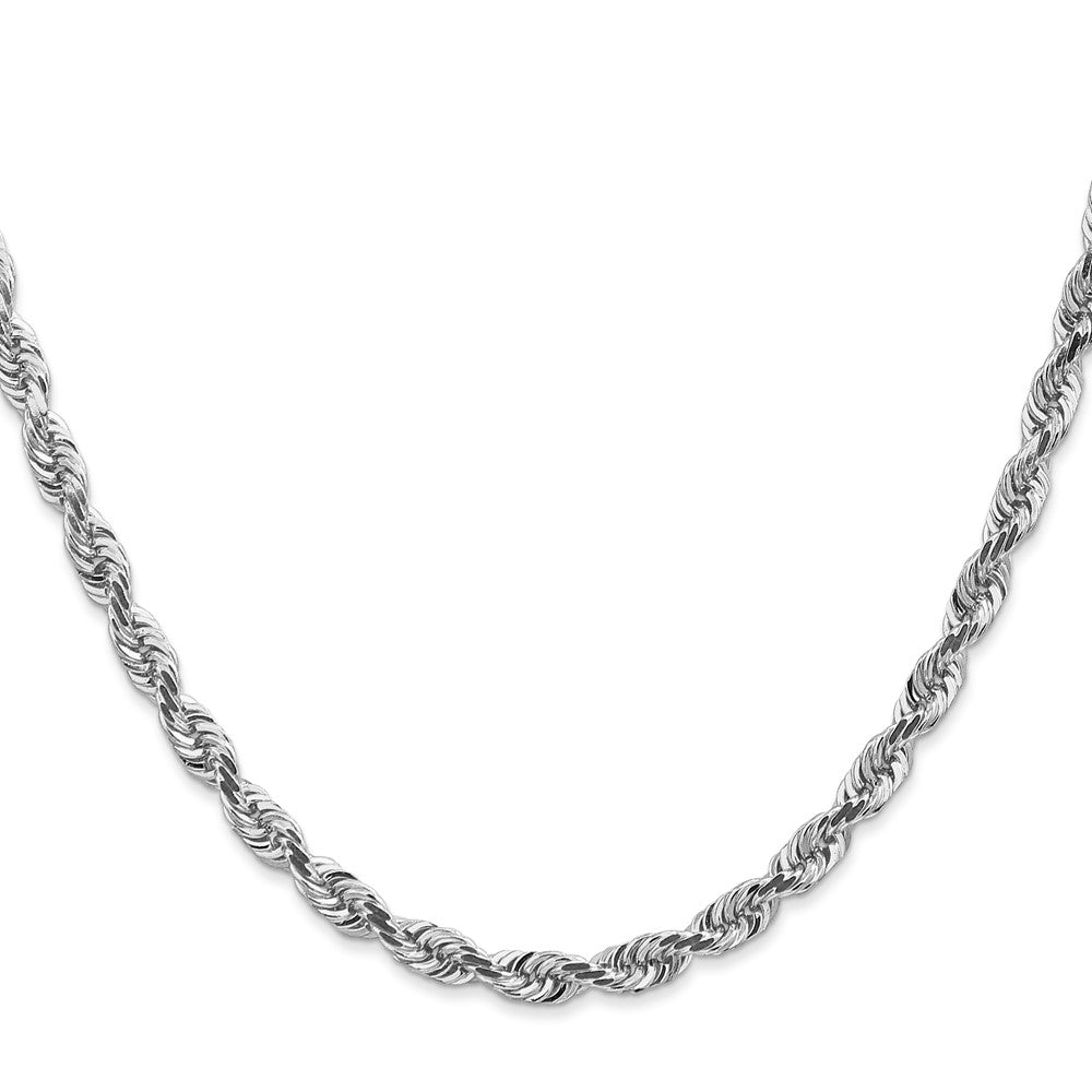 High-Quality 14K White Gold 22" 4.5mm Diamond-Cut Rope Chain - Stylish Value!