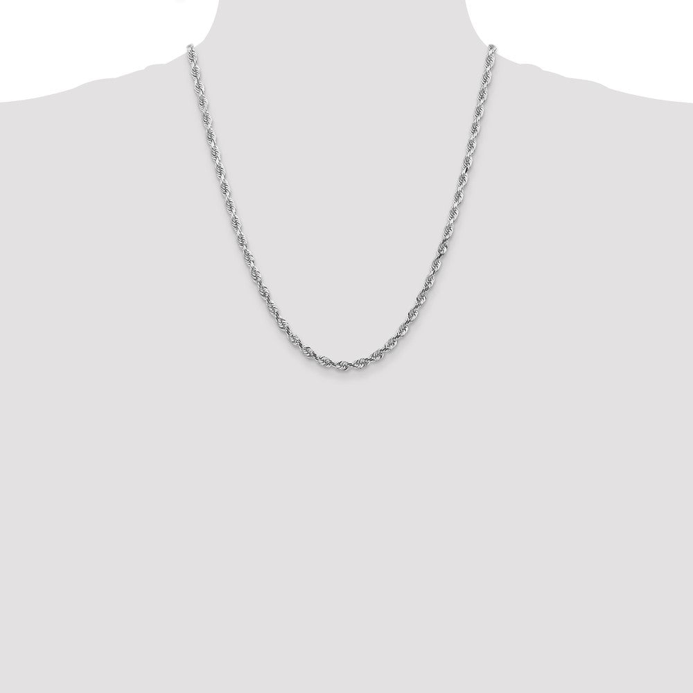 High-Quality 14K White Gold 22" 4.5mm Diamond-Cut Rope Chain - Stylish Value!