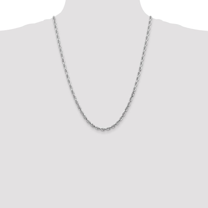Shop Luxury 14K White Gold 24-Inch Diamond-Cut 4.5mm Rope Chain, Stylish Design-4