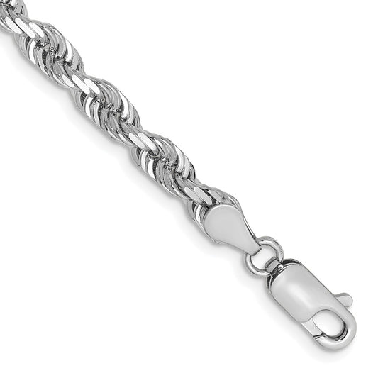 Shop Stylish 14K White Gold 7-Inch Diamond-Cut Rope Chain - 4.5mm Thickness