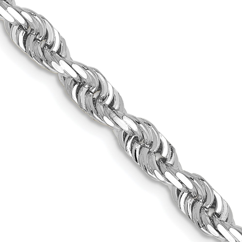 Shop 14K White Gold 20-Inch Diamond-Cut Quadruple Rope Chain - Stylish Luxury