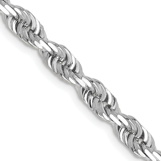 Shop 14K White Gold 20-Inch Diamond-Cut Quadruple Rope Chain - Stylish Luxury