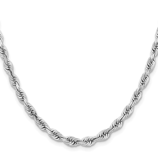 Shop Stylish 14K White Gold 22-Inch Diamond-Cut Rope Chain - 5mm, Luxury Design