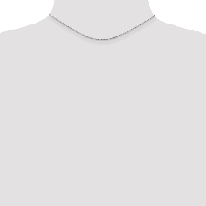 Shop 14K White Gold Ropa Chain 14-Inch 1.1mm - Stylish & Affordable Option!-3