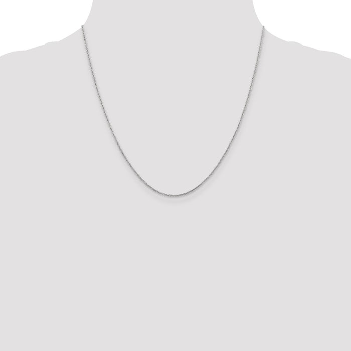 Buy Stylish 14K White Gold Ropa Chain - 20-Inch, 1.1mm, Spring Ring Clasp-4