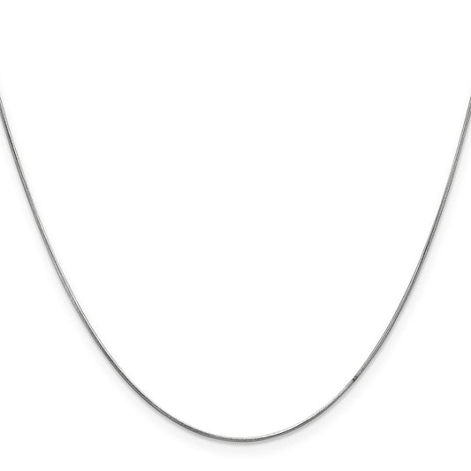 Buy Stylish 14K White Gold 24-Inch 0.6mm Round Snake Chain with Lobster Clasp
