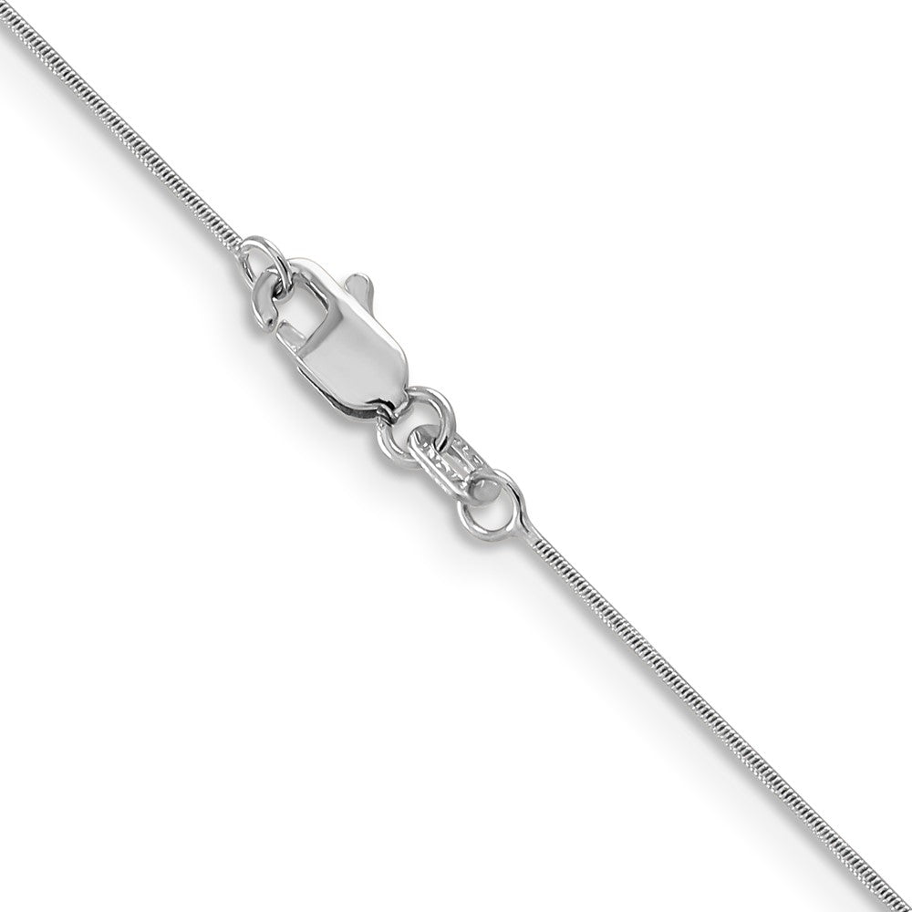 Buy Stylish 14K White Gold 24-Inch 0.6mm Round Snake Chain with Lobster Clasp