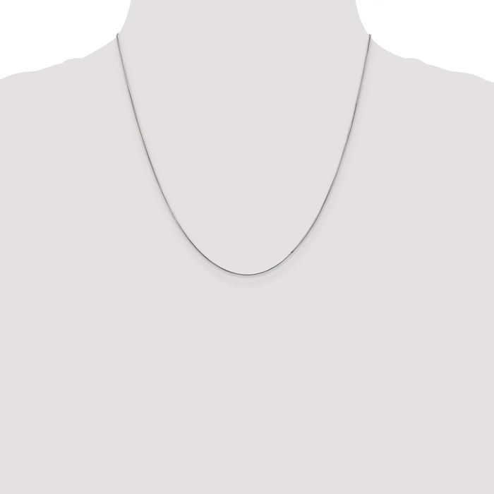 Buy Stylish 14K White Gold 20-Inch 0.6mm Snake Chain with Lobster Clasp-4