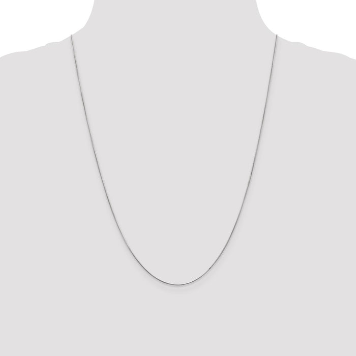 Buy Stylish 14K White Gold 24-Inch 0.6mm Round Snake Chain with Lobster Clasp-4