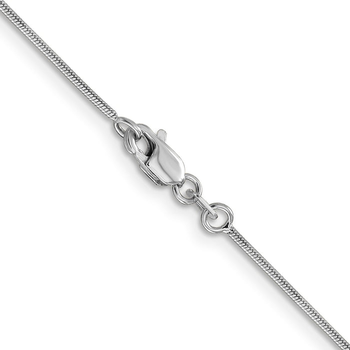 Buy Stylish 14K White Gold .9mm Round Snake Chain - 18-Inch Length-3