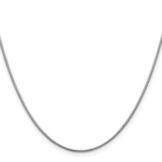 Shop 14K White Gold 16-Inch 1.1mm Round Snake Chain - Stylish & Durable!