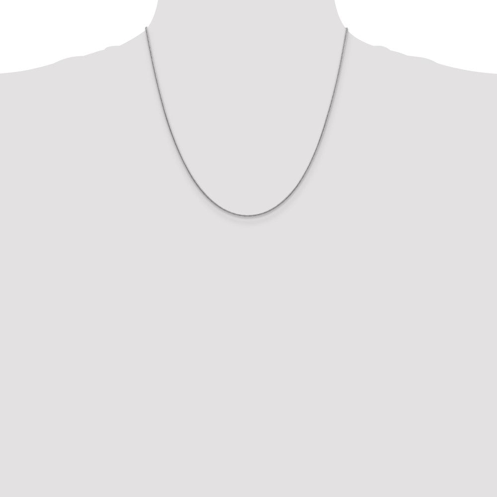 Shop Stylish 14K White Gold 20-Inch 1.4mm Round Snake Chain, Lobster Clasp