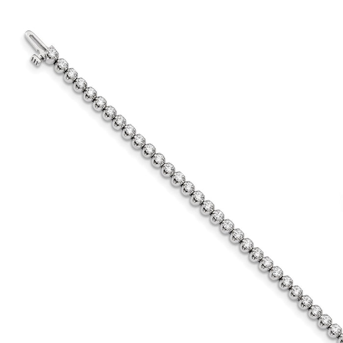 Shop 14K White Gold AAA Diamond Tennis Bracelet - 7.5", Stylish Elegance-3