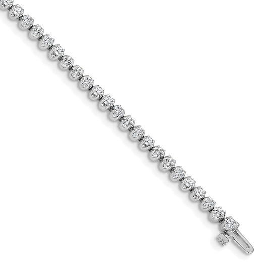 Designer 14K White Gold Diamond Tennis Bracelet - Stylish & Affordable Elegance
