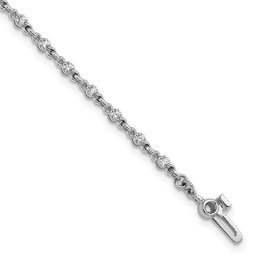Shop Exclusive 14K White Gold 2mm Round Diamond Tennis Bracelet - Luxury Value!