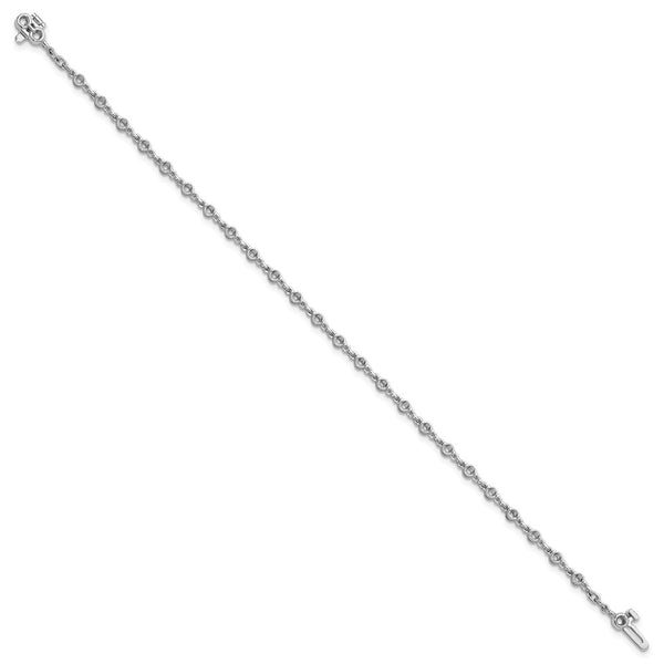 14K White Gold 2.5mm Round Diamond Bracelet Setting