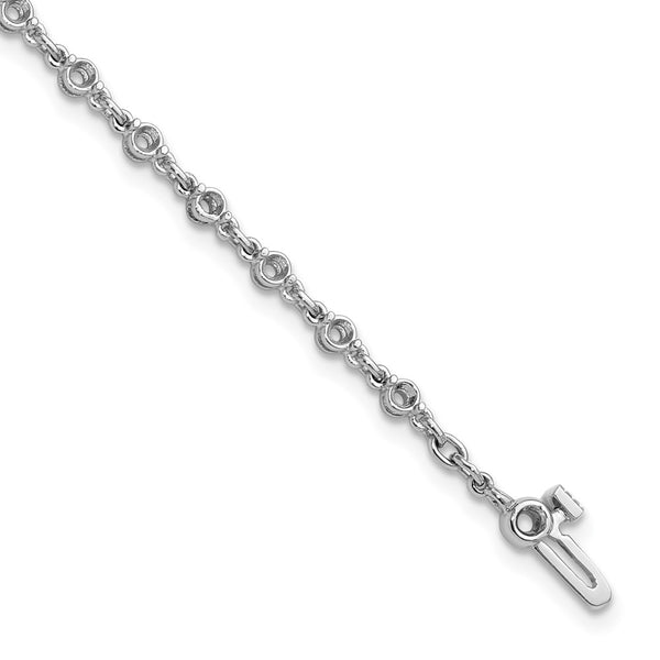 14K White Gold 2.5mm Round Diamond Bracelet Setting