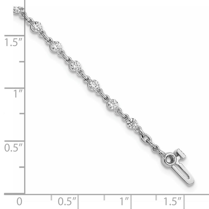 Buy Stylish 14K White Gold 2.5mm Round Diamond Tennis Bracelet - Luxury Value-3