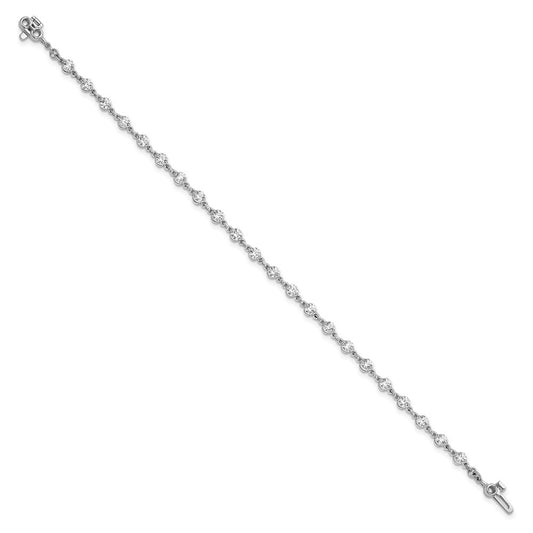 Buy Exclusive 14K White Gold Tennis Bracelet 3mm Round Diamonds - Stylish Value!